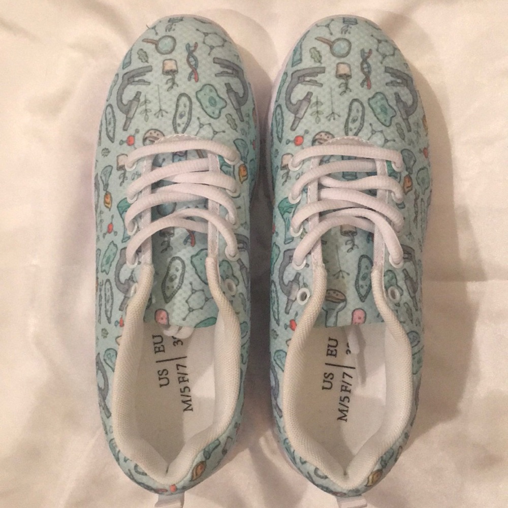 Science Equipment Themed Sneakers, Size 7 (US)